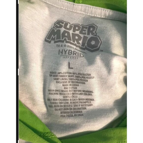 Girls Nintendo Yoshi Hoodie Tutu Costume Dress Cosplay Size Large Green White - Picture 8 of 8